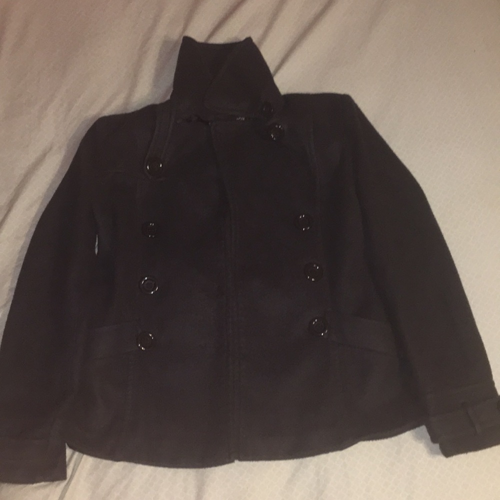 Active Basic Poly Fleece Double Breasted Pea Coat